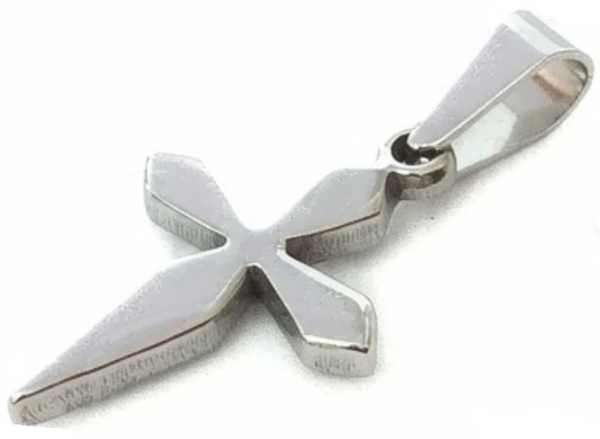 Dije de acero quirurgico cruz 16mm